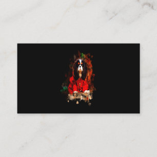 Carte De Visite Chien de Noël Cavalier King Charles Spaniel