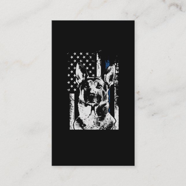 Carte De Visite Chien de police belge de la Ligne Bleue Mince (Devant)