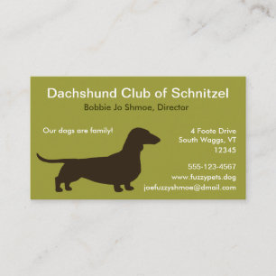 Carte De Visite Chien de saucisses du chien   de saucisse d'animal