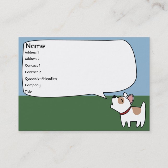 Carte De Visite Chien d'écorcement - potelé (Devant)
