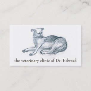 Carte De Visite Chien. Dessin au crayon.