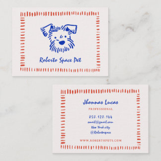 carte de visite chien écriture Doodle