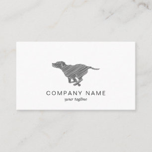 Carte De Visite Chien en course avec gribouillis noir