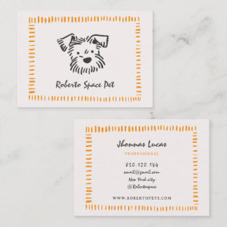 carte de visite chien en écriture Doodle