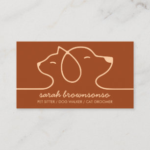 Carte De Visite Chien en terre cuite Chat Animal de compagnie Logo