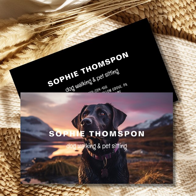 Carte De Visite Chien et animaux de compagnie chien marchant (Créateur téléchargé)