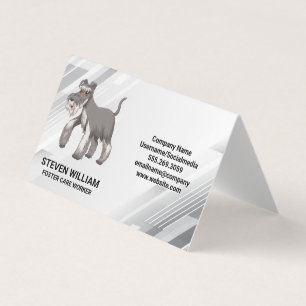 Carte De Visite Chien gris shaggy Services animaux