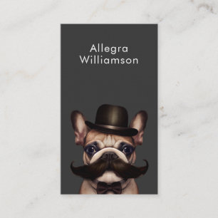 Carte De Visite Chien Groomer Amusant Français Bulldog QR Code