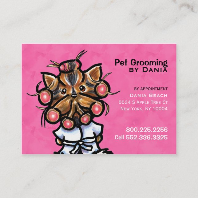 Carte De Visite Chien Groomer Animaux Spas Entreprise Plutôt rose (Devant)