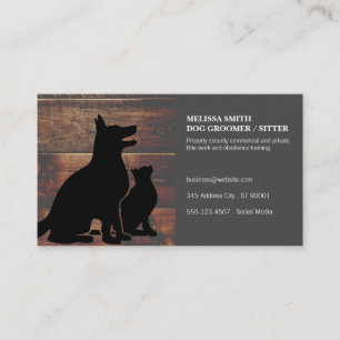 Carte De Visite Chien Groomer   Formateur   Chats   Bois