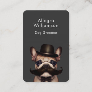 Carte De Visite Chien Groomer Français Bulldog QR Code