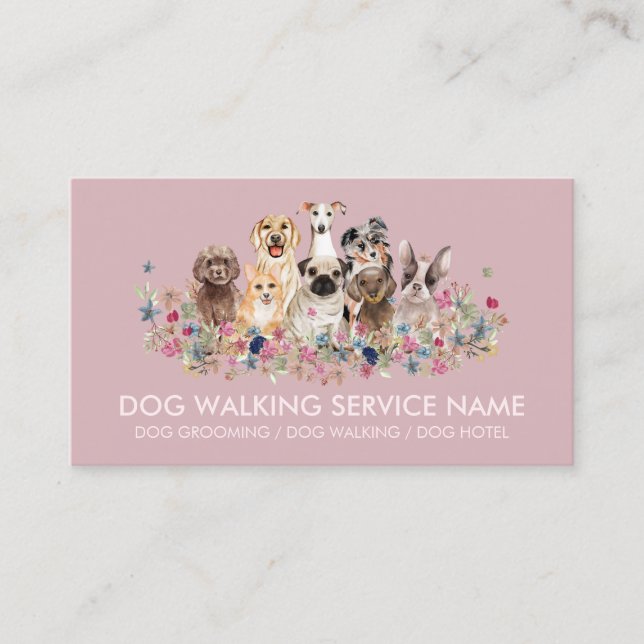 Carte De Visite Chien Grooming Animal Service Cute (Devant)
