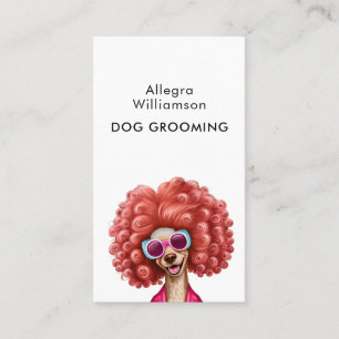 Carte De Visite Chien Grooming Fun Poodé rose
