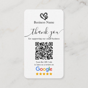 Carte De Visite Chien Grooming Google Review Request Card Code QR