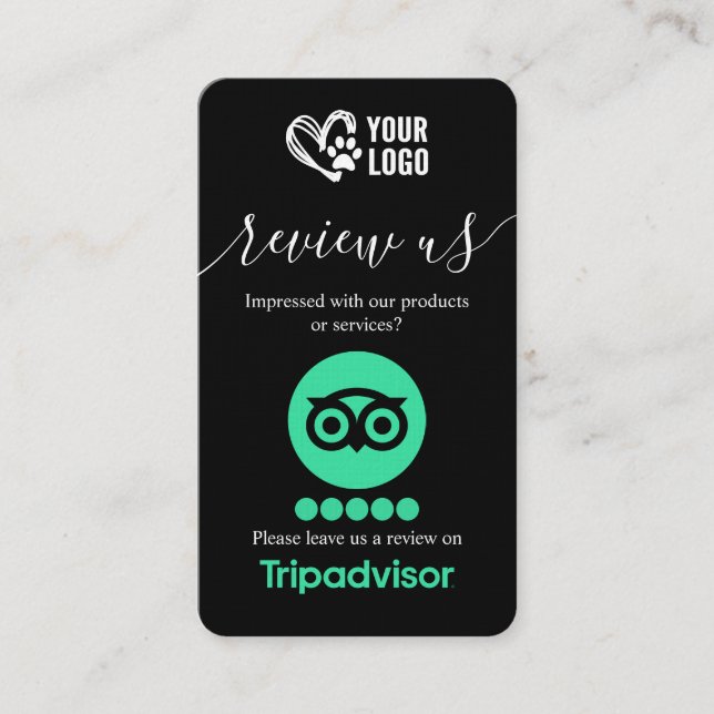 Carte De Visite Chien Grooming TripAdvisor - Demande de révision Q (Devant)