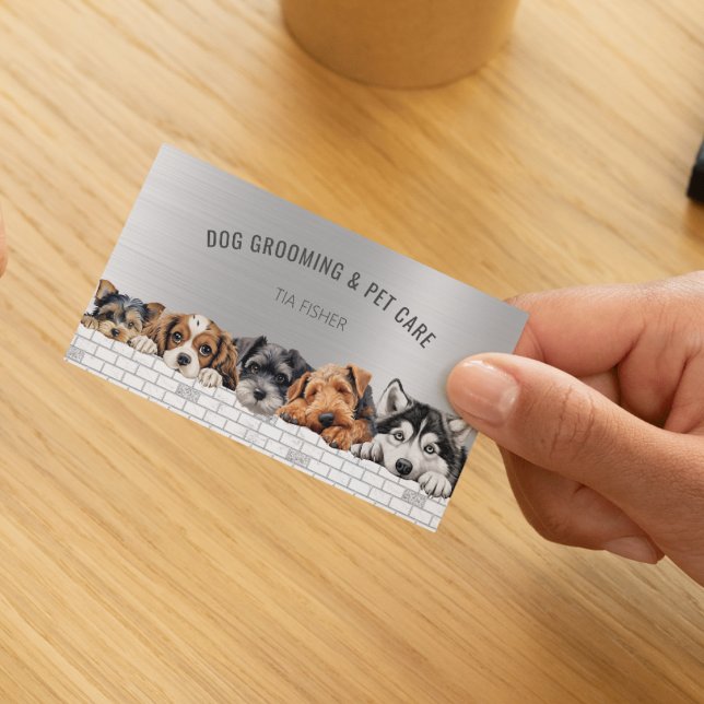 Carte De Visite Chien Grossissant QR Code Social Media Animaux de  (Créateur téléchargé)