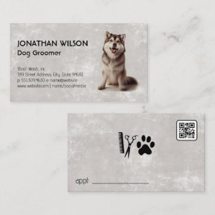 Carte De Visite Chien Husky assis   Protection des animaux