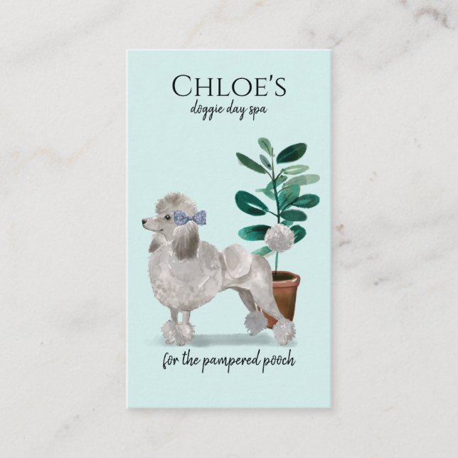 Carte De Visite Chien Jour Spa Salle de travail et rappel de rende (Devant)