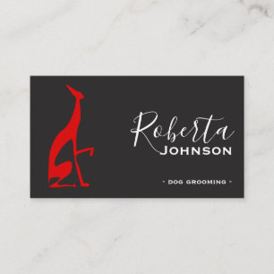Carte De Visite Chien moderne simple noir et rouge de lévrier