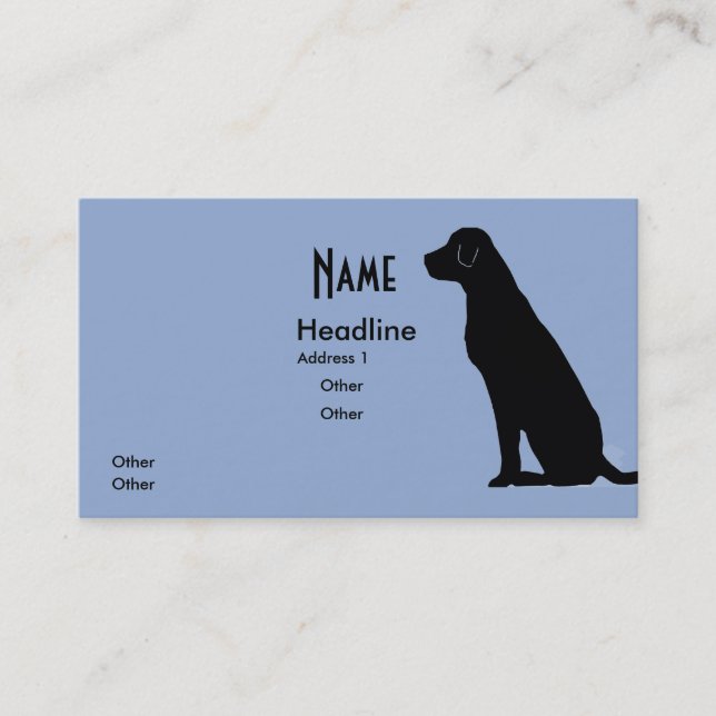 Carte De Visite Chien noir sur le bord (Devant)