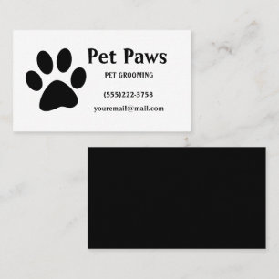 Carte De Visite Chien Paw Black White Pet Animaux de compagnie Ser