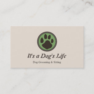 Carte De Visite Chien Paw Logo Animaux de compagnie assis et en tr