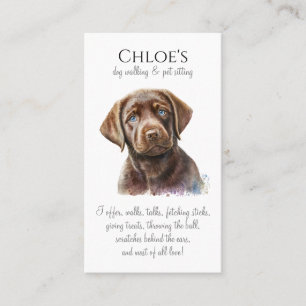 Carte De Visite Chien Pot Sitter Chien Walker Business