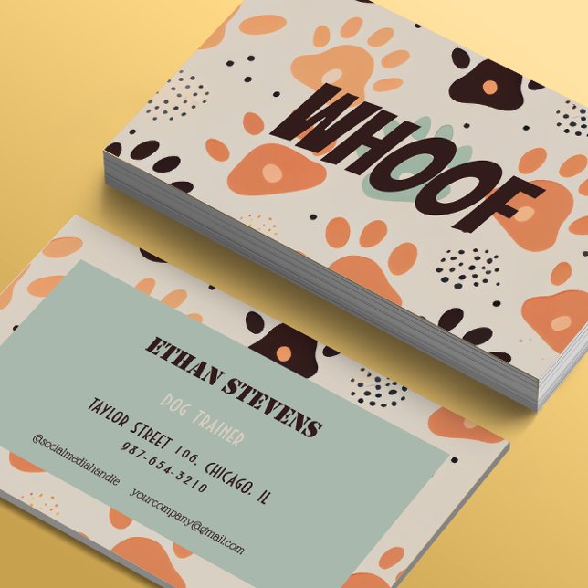 Carte De Visite Chien Professional Retro Paws (Créateur téléchargé)