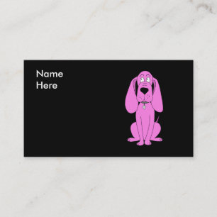 Carte De Visite Chien rose lumineux. Bande dessinée de chien