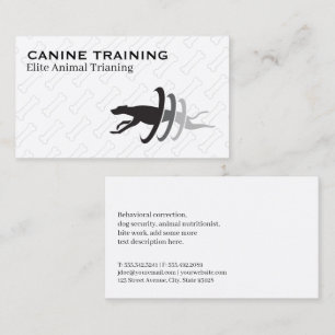 Carte De Visite Chien sautant à travers des cerceaux