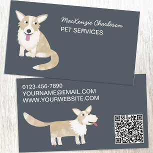 Carte De Visite Chien Services pour animaux de compagnie Code QR
