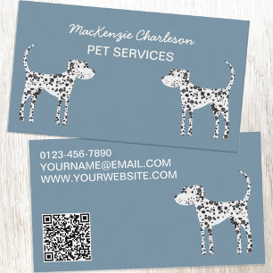 Carte De Visite Chien Services pour animaux de compagnie QR Code C