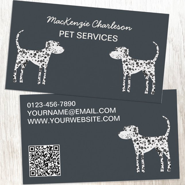 Carte De Visite Chien Services pour animaux de compagnie QR Code C (Créateur téléchargé)
