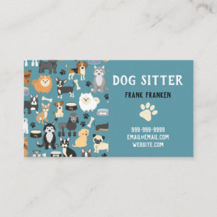 Carte De Visite Chien Sitter Chien Walker Motif de chiot