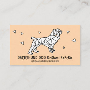 Carte De Visite Chien teckel origami
