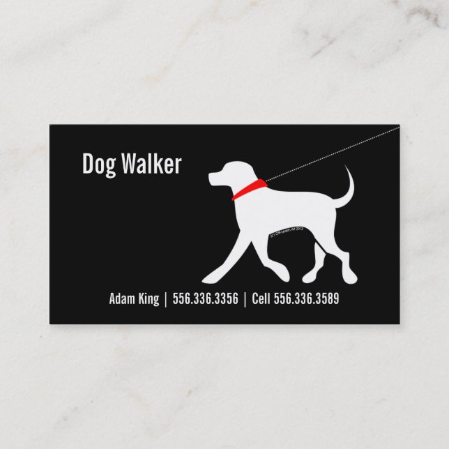 Carte De Visite Chien Walker Animal de compagnie Laboratoire d'aff (Devant)