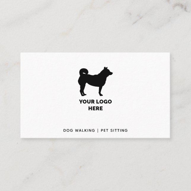Carte De Visite Chien Walker & Animal Sitter Ajouter Votre Logo Te (Devant)