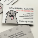 Carte De Visite Chien Walker Animaux de compagnie Sitter Funny Flu<br><div class="desc">Apprenez plus d'affaires avec ces cartes de visite pawsome ! Dessin original d'un heureux chien moelleux. L'arrière dispose de pistes empreintes de pattes et de plus d'espace pour ajouter des informations professionnelles. Une carte de plaisir pour de nombreuses entreprises, y compris les gardiens de chiens, les marcheurs de chiens, les...</div>