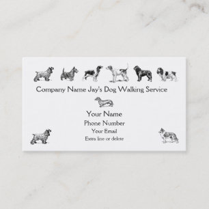 Carte De Visite Chien Walker Groomer Service de soins pour animaux