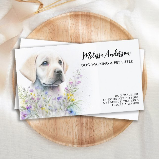 Carte De Visite Chien Walker Labrador Chien Aquarelle de chiot (Créateur téléchargé)