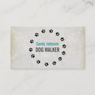 Carte De Visite Chien Walker Marcher Animaux de compagnie assis Se