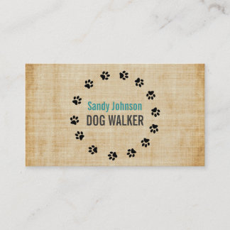 Carte De Visite Chien Walker Marcher Animaux de compagnie assis Se