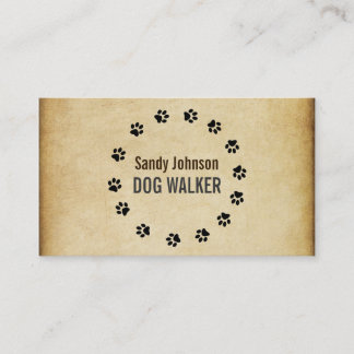 Carte De Visite Chien Walker Marcher Animaux de compagnie assis Se