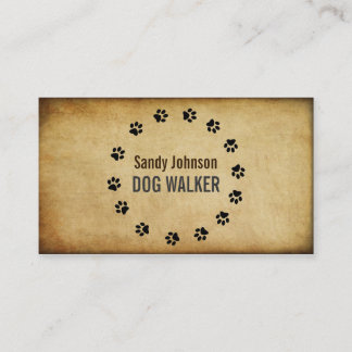 Carte De Visite Chien Walker Marcher Animaux de compagnie assis Se