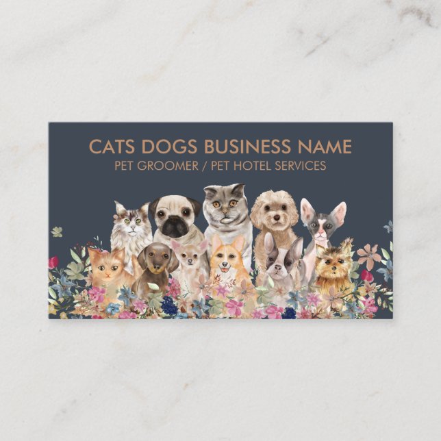 Carte De Visite Chiens Chats de race Navy Brown (Devant)