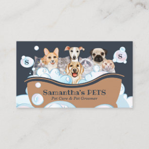 Carte De Visite Chiens Cutest Chats Spa Sitter Groom PetCare Bain