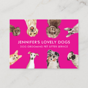 Carte De Visite Chiens de petite taille rose