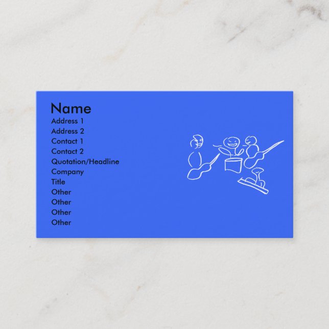 Carte De Visite Chiffre contour de bâton de blanc de bande (Devant)