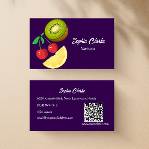 Carte De Visite Chiffre nutritionniste nutritionniste moderne Frui