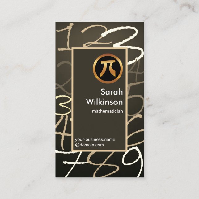 Carte De Visite Chiffres élégants Graffiti Border Math Statisticie (Devant)